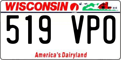WI license plate 519VPO
