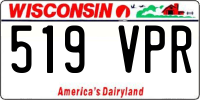 WI license plate 519VPR