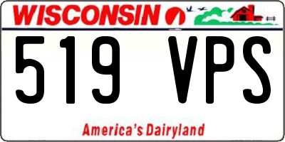 WI license plate 519VPS