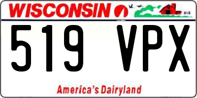 WI license plate 519VPX
