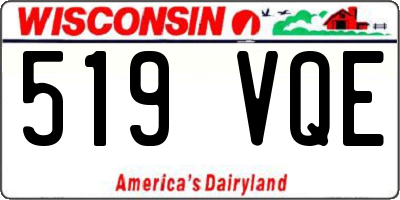 WI license plate 519VQE