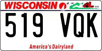 WI license plate 519VQK