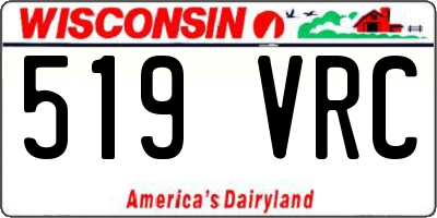 WI license plate 519VRC
