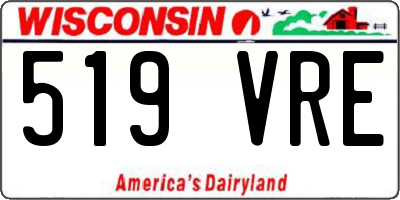 WI license plate 519VRE