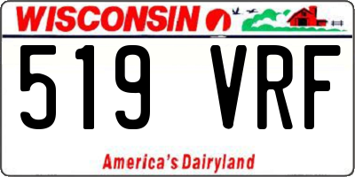 WI license plate 519VRF