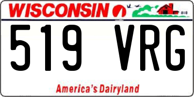 WI license plate 519VRG