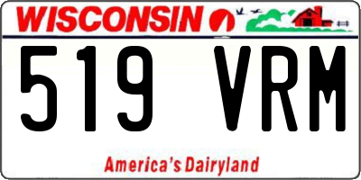 WI license plate 519VRM
