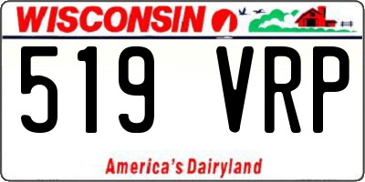 WI license plate 519VRP