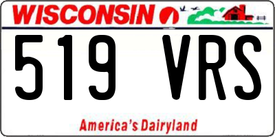 WI license plate 519VRS
