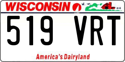 WI license plate 519VRT