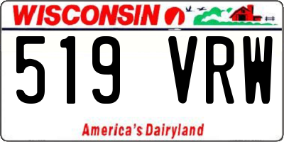 WI license plate 519VRW
