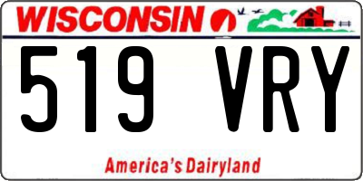 WI license plate 519VRY