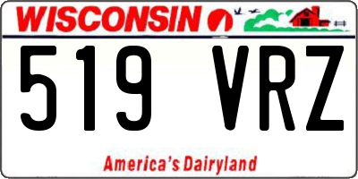 WI license plate 519VRZ