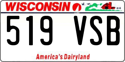 WI license plate 519VSB