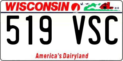 WI license plate 519VSC