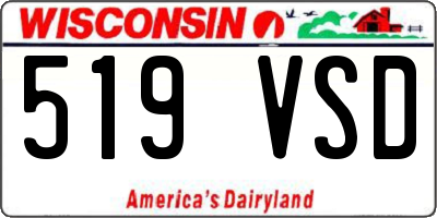 WI license plate 519VSD
