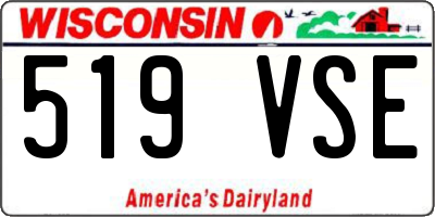 WI license plate 519VSE