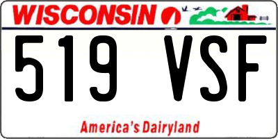 WI license plate 519VSF