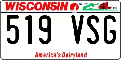 WI license plate 519VSG