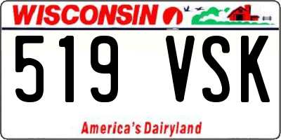 WI license plate 519VSK