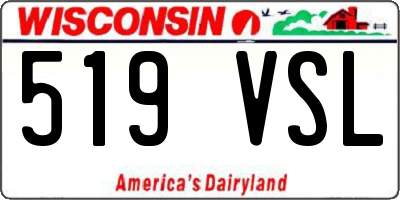 WI license plate 519VSL