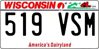 WI license plate 519VSM