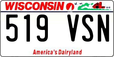WI license plate 519VSN