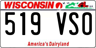 WI license plate 519VSO