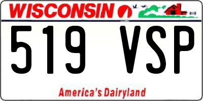 WI license plate 519VSP
