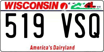 WI license plate 519VSQ