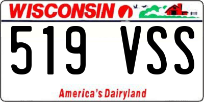 WI license plate 519VSS