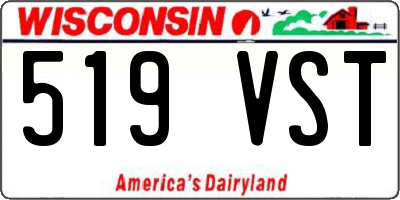 WI license plate 519VST
