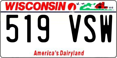 WI license plate 519VSW