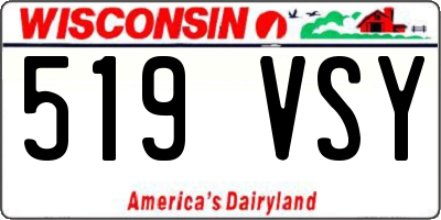 WI license plate 519VSY