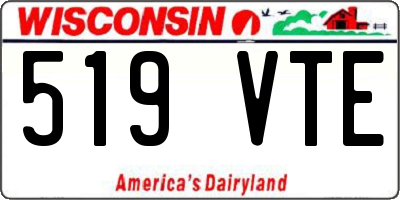 WI license plate 519VTE