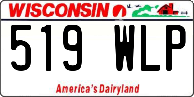 WI license plate 519WLP