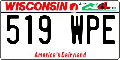 WI license plate 519WPE