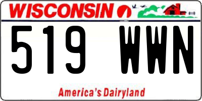 WI license plate 519WWN