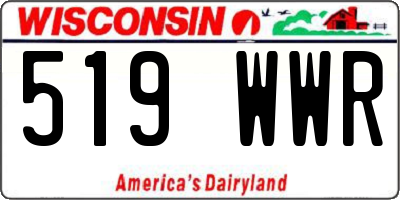 WI license plate 519WWR
