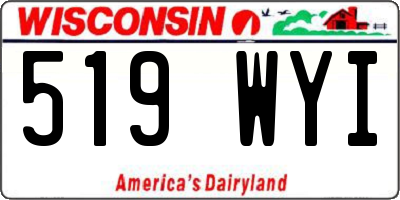 WI license plate 519WYI