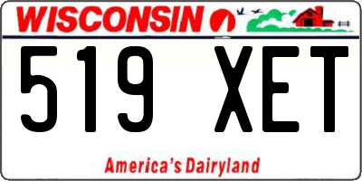 WI license plate 519XET