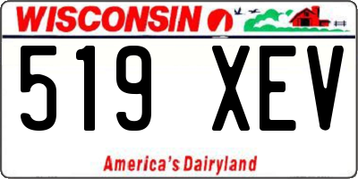 WI license plate 519XEV