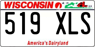 WI license plate 519XLS