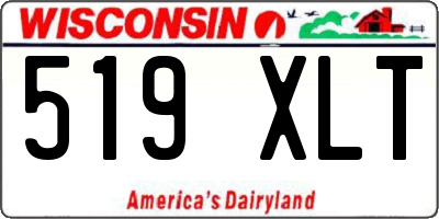 WI license plate 519XLT