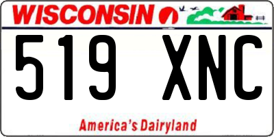 WI license plate 519XNC