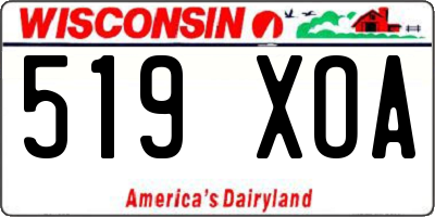 WI license plate 519XOA