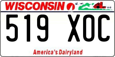 WI license plate 519XOC