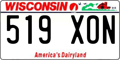 WI license plate 519XON