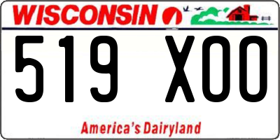WI license plate 519XOO