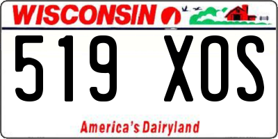 WI license plate 519XOS